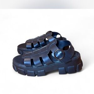 ASOS DESIGN Chunky Black Plastic Sandals